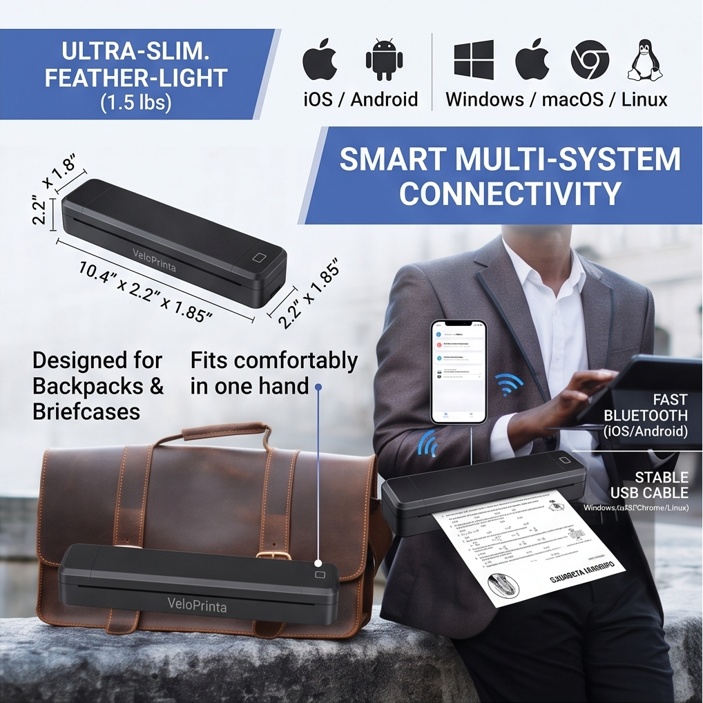 VeloPrinta™ Wireless Inkless A4 Printer